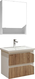 Grossman Мебель для ванной Инлайн 60 подвесная белая/дуб сонома – фотография-1